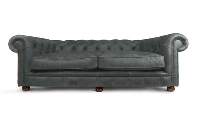 Oakley 3 seater Chesterfield in Grey Vintage leather